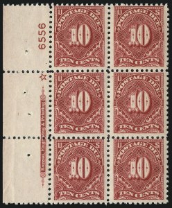 Sale 1003, Lot 5401, United States Postage Due Issues (Blocks and Plate Blocks, Scott J52-J66)