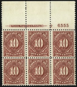 Sale 1003, Lot 5402, United States Postage Due Issues (Blocks and Plate Blocks, Scott J52-J66)