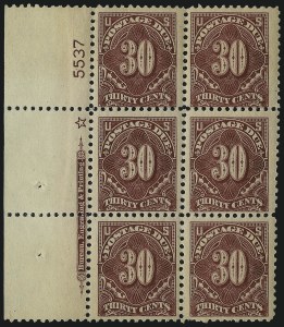 Sale 1003, Lot 5404, United States Postage Due Issues (Blocks and Plate Blocks, Scott J52-J66)