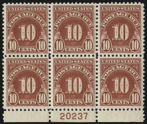 Sale 1003, Lot 5410, United States Postage Due Issues (Blocks and Plate Blocks, Scott J67-J104)