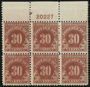 Sale 1003, Lot 5411, United States Postage Due Issues (Blocks and Plate Blocks, Scott J67-J104)