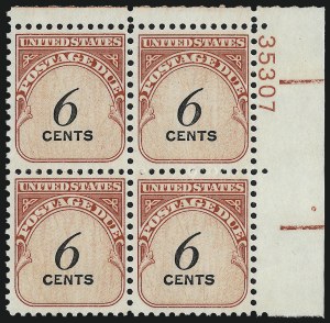 Sale 1003, Lot 5419, United States Pacel Post Postage Due Issue Plate Blocks
