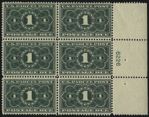 Sale 1003, Lot 5420, United States Pacel Post Postage Due Issue Plate Blocks