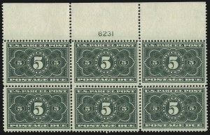 Sale 1003, Lot 5422, United States Pacel Post Postage Due Issue Plate Blocks