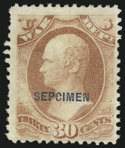 Sale 1003, Lot 5555, War Department Issues (Specimens and SEPCIMEN Errors)
