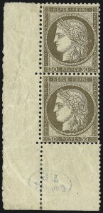 Sale 1003, Lot 5813, Foreign Stamps and Covers (France: Scott 49-87)
