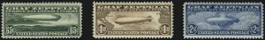 Sale 984, Lot 1057, Air Post Graf Zeppelin Issue (Scott C13-C15)