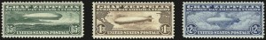 Sale 984, Lot 1058, Air Post Graf Zeppelin Issue (Scott C13-C15)