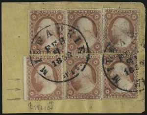 Sale 984, Lot 145, 3c-5c 1857-60 Issue (Scott 25-30A)