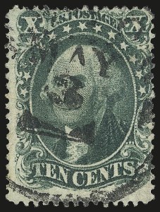 Sale 984, Lot 173, 10c 1857-60 Issue (Scott 31-35), 10c Green, Ty. I (31) Sale 984, Lot 173, 10c 1857-60 Issue (Scott 31-35)