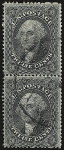 Sale 984, Lot 187, 12c 1857-60 Issue (Scott 36-36B)