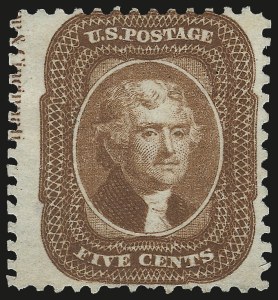 Sale 984, Lot 244, 1875 Reprint of 1857-60 Issue (Scott 40-47)