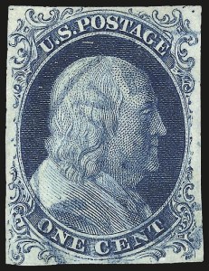 Sale 984, Lot 48, 1c 1851-56 Issue (Scott 5-9)