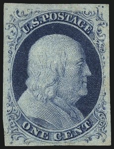 Sale 984, Lot 52, 1c 1851-56 Issue (Scott 5-9)