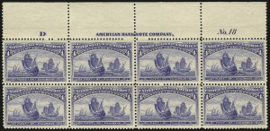 Sale 984, Lot 546, 1893 Columbian Issue (1c thru 8c, Scott 230-236)