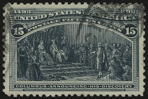 Sale 984, Lot 554, 1893 Columbian Issue (10c thru $1.00, Scott 237-241)