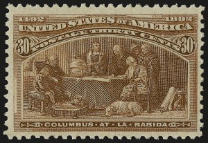Sale 984, Lot 555, 1893 Columbian Issue (10c thru $1.00, Scott 237-241)