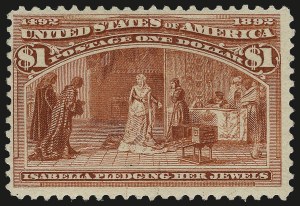 Sale 984, Lot 570, 1893 Columbian Issue (10c thru $1.00, Scott 237-241)