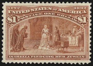 Sale 984, Lot 572, 1893 Columbian Issue (10c thru $1.00, Scott 237-241)