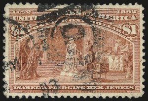 Sale 984, Lot 576, 1893 Columbian Issue (10c thru $1.00, Scott 237-241)