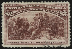 Sale 984, Lot 588, 1893 Columbian Issue ($2.00 thru $5.00, Scott 242-245)