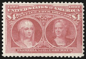 Sale 984, Lot 606, 1893 Columbian Issue ($2.00 thru $5.00, Scott 242-245)