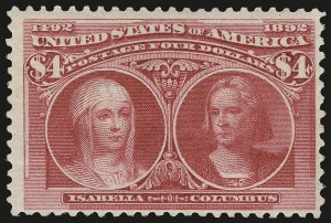 Sale 984, Lot 607, 1893 Columbian Issue ($2.00 thru $5.00, Scott 242-245)