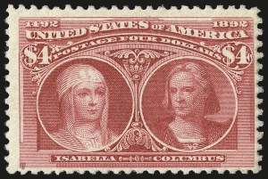 Sale 984, Lot 611, 1893 Columbian Issue ($2.00 thru $5.00, Scott 242-245)
