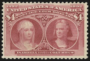 Sale 984, Lot 612, 1893 Columbian Issue ($2.00 thru $5.00, Scott 242-245)