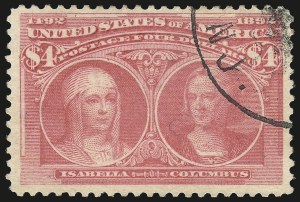 Sale 984, Lot 614, 1893 Columbian Issue ($2.00 thru $5.00, Scott 242-245)