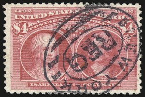 Sale 984, Lot 615, 1893 Columbian Issue ($2.00 thru $5.00, Scott 242-245)