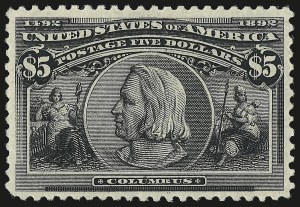 Sale 984, Lot 618, 1893 Columbian Issue ($2.00 thru $5.00, Scott 242-245)