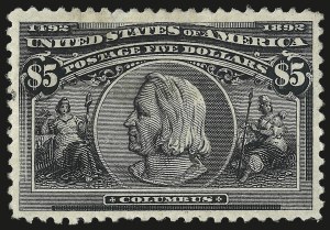 Sale 984, Lot 620, 1893 Columbian Issue ($2.00 thru $5.00, Scott 242-245)
