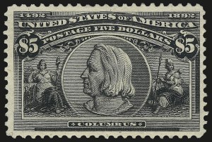 Sale 984, Lot 621, 1893 Columbian Issue ($2.00 thru $5.00, Scott 242-245)