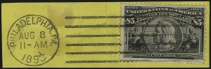 Sale 984, Lot 628, 1893 Columbian Issue ($2.00 thru $5.00, Scott 242-245)