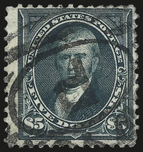 Sale 984, Lot 659, 1894 Unwatermarked Bureau Issue (Scott 246-263), $5.00 Dark Green (263) Sale 984, Lot 659, 1894 Unwatermarked Bureau Issue (Scott 246-263)