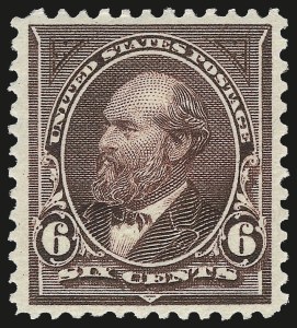 Sale 984, Lot 663, 1895 Watermarked Bureau Issue (Scott 264-278), 6c Dull Brown (271) Sale 984, Lot 663, 1895 Watermarked Bureau Issue (Scott 264-278)