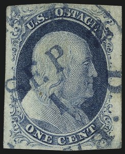 Sale 984, Lot 74, 1c 1851-56 Issue (Scott 5-9)