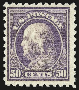 Sale 984, Lot 909, 1916-17 Issues (Scott 461-480), 50c Light Violet (477) Sale 984, Lot 909, 1916-17 Issues (Scott 461-480)