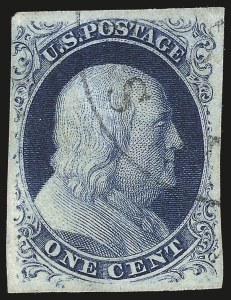 Sale 992, Lot 2032, 1c 1851-56 Issue (Scott 5-9)