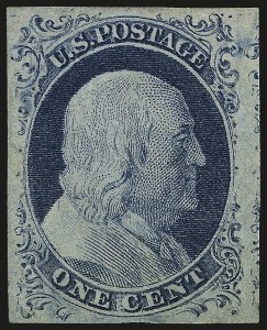 Sale 992, Lot 2037, 1c 1851-56 Issue (Scott 5-9)