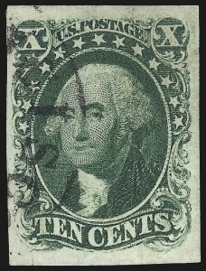 Sale 992, Lot 2054, 10c and 12c 1851-56 Issue (Scott 13-17)