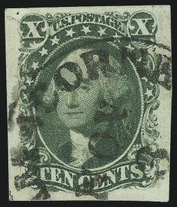 Sale 992, Lot 2058, 10c and 12c 1851-56 Issue (Scott 13-17)