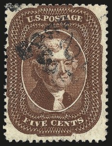 Sale 992, Lot 2088, 3c-5c 1857-60 Issue (Scott 25-30A)
