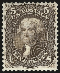 Sale 992, Lot 2130, 1861-66 Issue (Scott 73-78), 5c Brown (76) Sale 992, Lot 2130, 1861-66 Issue (Scott 73-78)