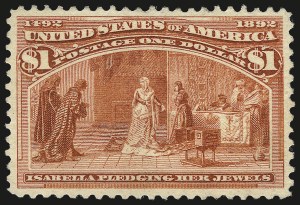 Sale 992, Lot 2312, 1893 Columbian Issue (10c thru $1.00, Scott 237-241)