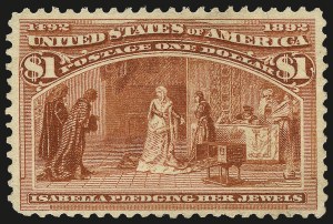 Sale 992, Lot 2313, 1893 Columbian Issue (10c thru $1.00, Scott 237-241)