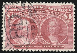 Sale 992, Lot 2338, 1893 Columbian Issue ($2.00 thru $5.00, Scott 242-245)