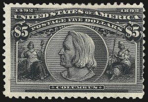 Sale 992, Lot 2342, 1893 Columbian Issue ($2.00 thru $5.00, Scott 242-245)