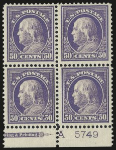 Sale 992, Lot 2471, 1912-14 Washington-Franklin Issue (Scott 405-423)